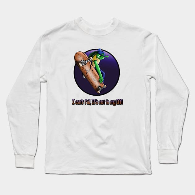 Skateboarding Turtle Long Sleeve T-Shirt by treasured-gift